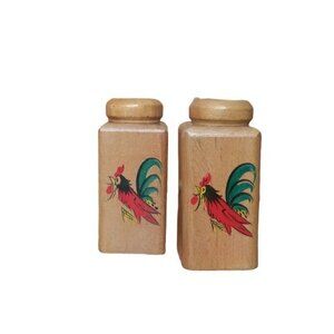 Rooster Salt and Pepper Shakers Long Handled BBQ